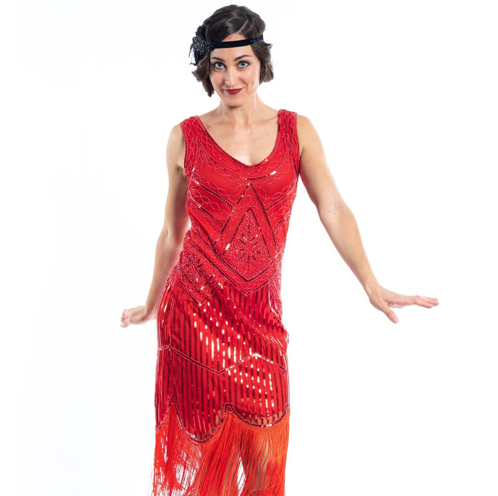 Plus Size Red Stella Flapper Dress
